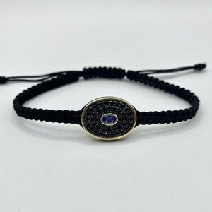Genuine Tanzanite & Black Spinel Adjustable Bracelet
